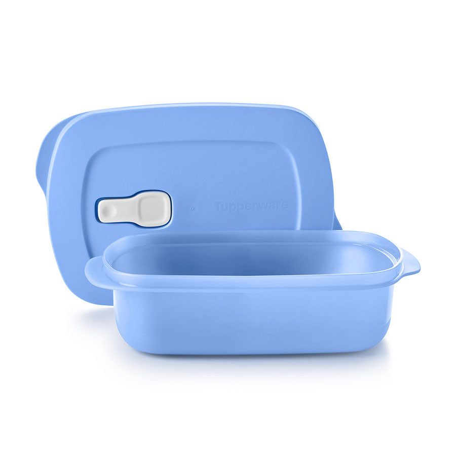 Tupperware Crystalwave Plus 4-cup/1 L Rectangular Cobalt Microwave Reheatable | 95207ZCEY